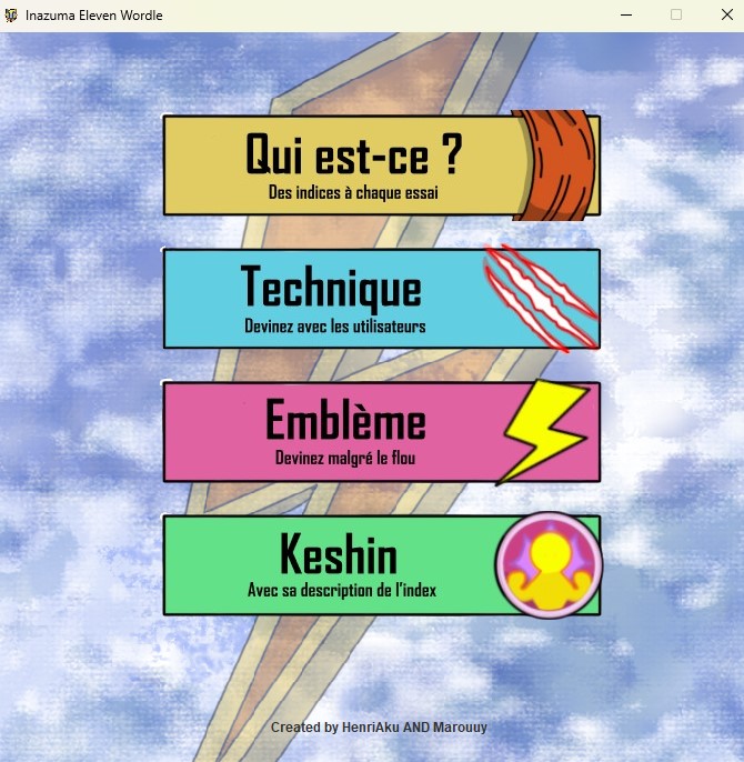 Image présentant les différents modes du jeu - InazumaDLE